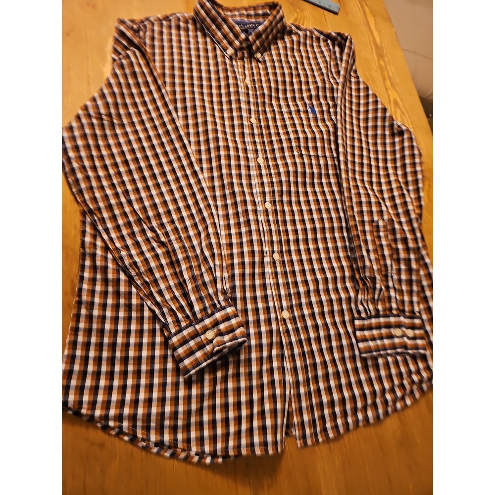 US  POLO  ASSN Men's Button Up Long Sleeve Plaid Shirt Xl
